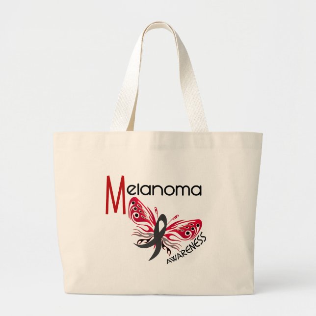 Bolsa Tote Grande BORBOLETA 3,1 da melanoma/cancer de pele (Frente)