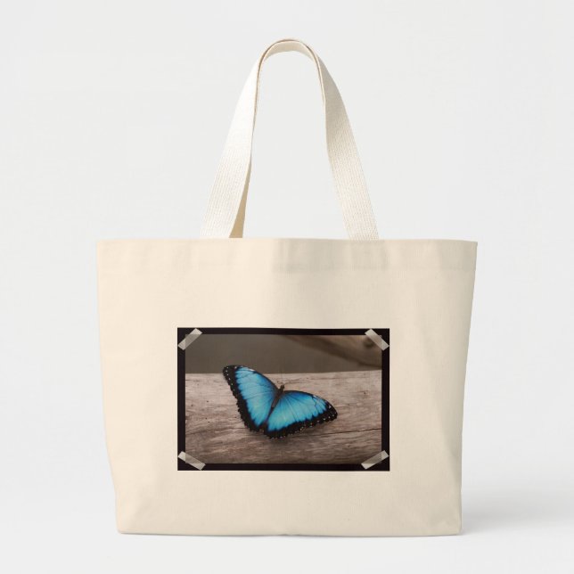 Bolsa Tote Grande Borboleta azul de Morpho (Frente)