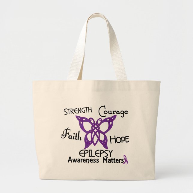 Bolsa Tote Grande Borboleta celta 3 da epilepsia (Frente)