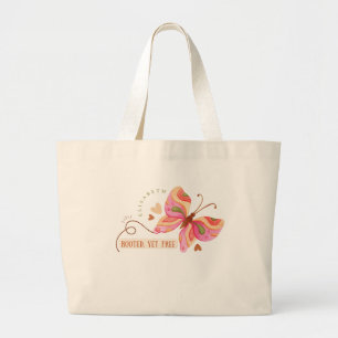 Bolsa Tote Grande Borboleta colorida em aquarela motivacional boho