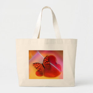 Bolsa Tote Grande Borboleta e Corações