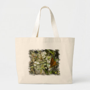 Bolsa Tote Grande Borboleta Laranja e Abelha
