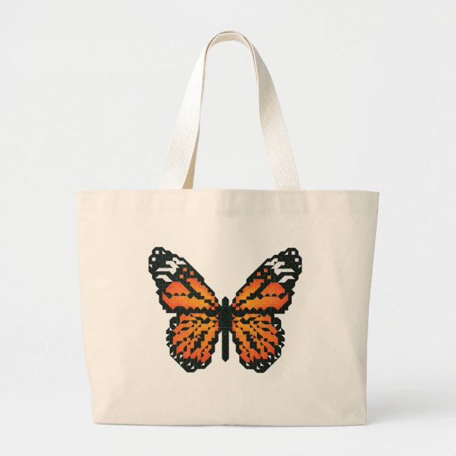 Bolsa Tote Grande Borboleta monarca em polígono (Frente)
