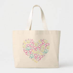 Bolsa Tote Grande Borboletas brilhantes