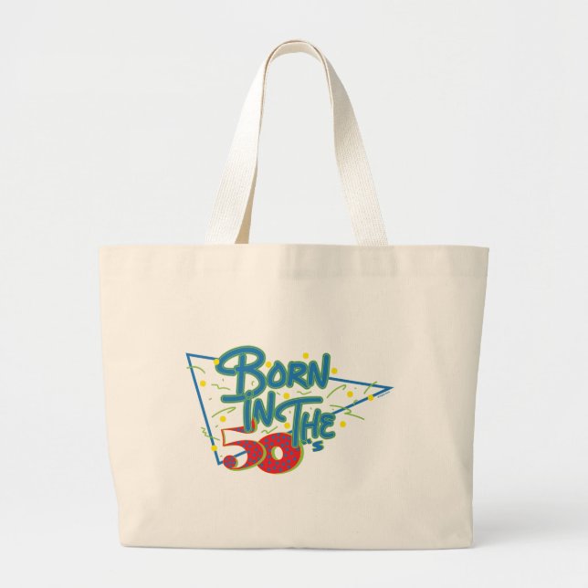 Bolsa Tote Grande Born in the 50s Fun Age Graphic (Frente)