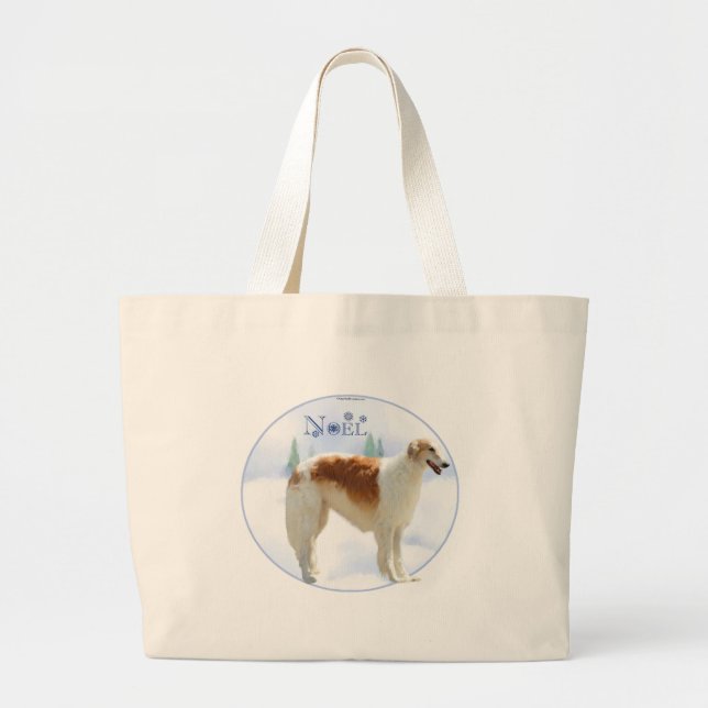 Bolsa Tote Grande Borzoi Noel (Frente)