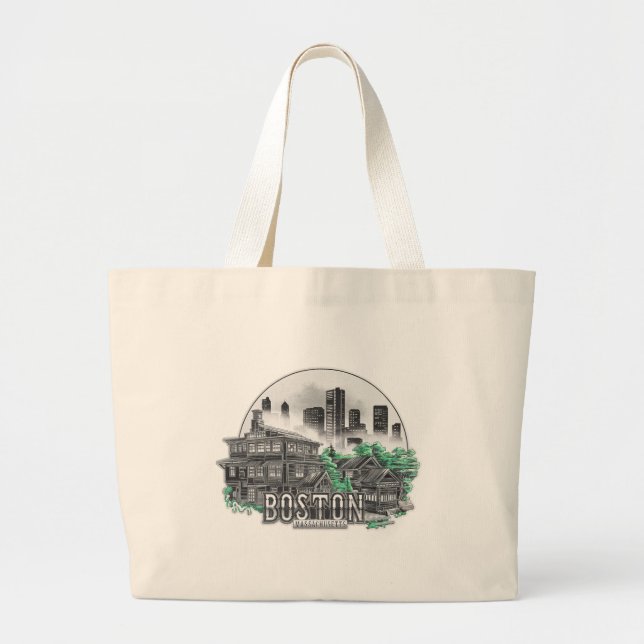 Bolsa Tote Grande Boston City Massachusetts EUA (Frente)
