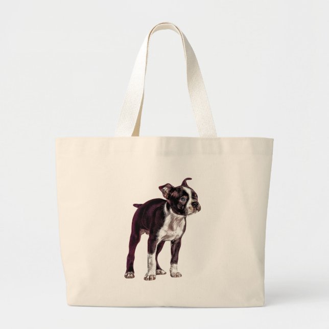 Bolsa Tote Grande Boston Terrier (Frente)