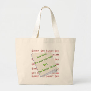 Bolsa Tote Grande Boston Terrier Naughn ou Nice
