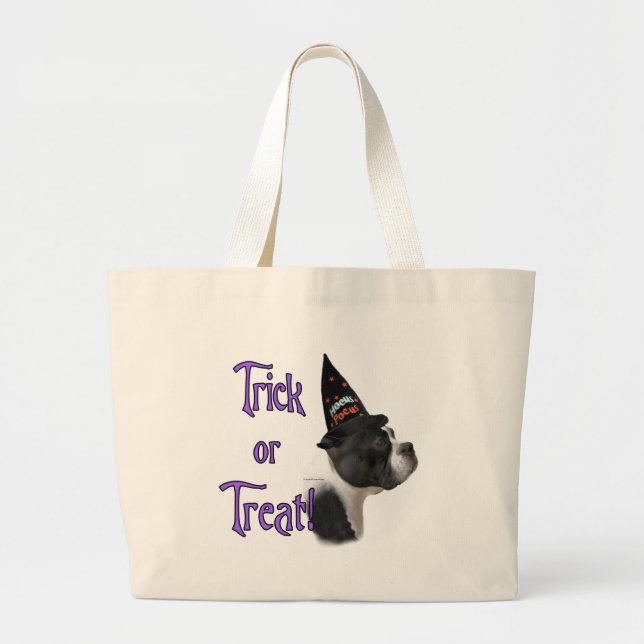 Bolsa Tote Grande Boston Terrier Trick (Frente)