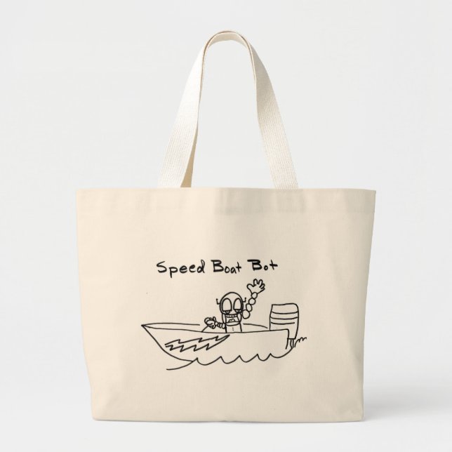 Bolsa Tote Grande Bot do barco da velocidade (Frente)