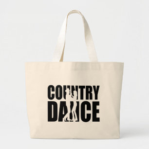 Bolsa Tote Grande Bota de Cowboy de Dança de Linha Chapéu de Cowgirl