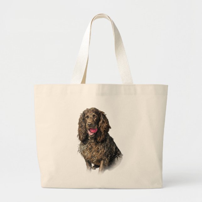Bolsa Tote Grande Boykin Spaniel Artistic Sketch Portrait Tote Bag (Frente)