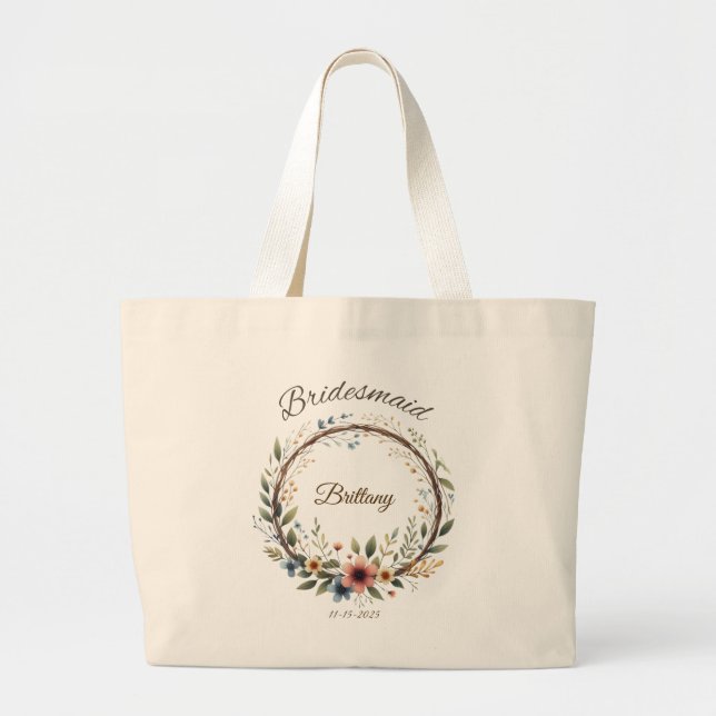 Bolsa Tote Grande Brag Personalizada de Tote Wreath (Frente)