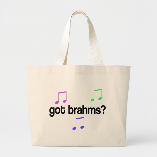 Bolsa Tote Grande Brahms obtido engraçado design colorido (Frente)