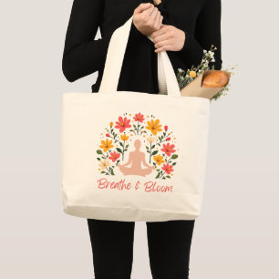 Bolsa Tote Grande Breathe e Bloom Meditation Jumbo Tote Bag