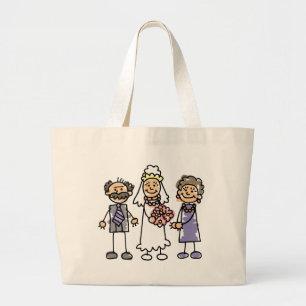 Bolsa Tote Grande Brides Parentes Dia de Casamento Antes da Cerimôn