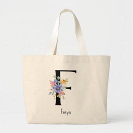 Bolsa Tote Grande Bridesmaid Gift Wild Flower Alphabet F Tote Bag