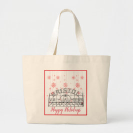 Bolsa Tote Grande Bristol Slogan Sinal Compra Natal
