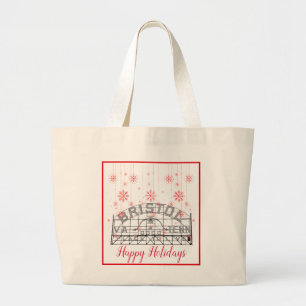 Bolsa Tote Grande Bristol Slogan Sinal Compra Natal