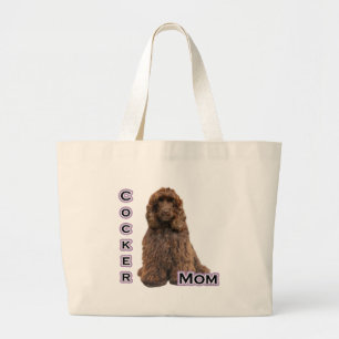 Bolsa Tote Grande Brown Cocker Spaniel Mãe; Cocker Spaniel Mãe