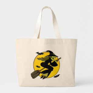 Bolsa Tote Grande Bruxa no Broomstick