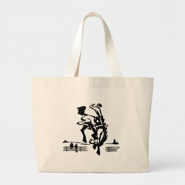 Bolsa Tote Grande Bucking Bronco Rider (Frente)