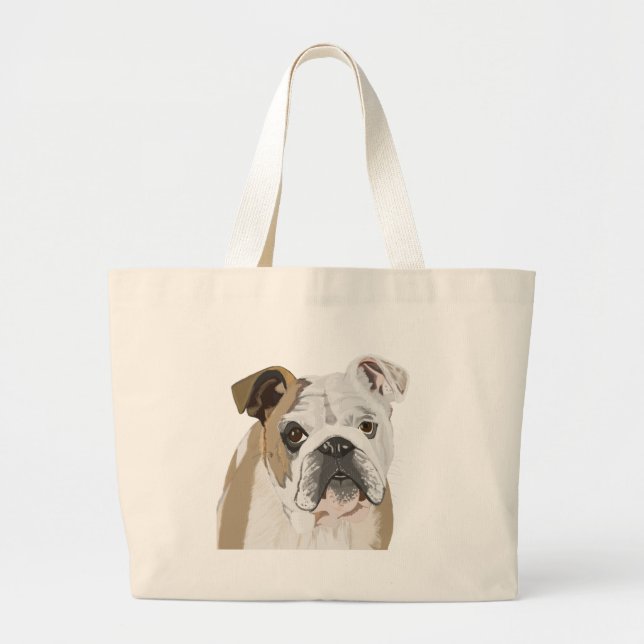 Bolsa Tote Grande Buldogue Inglês (Frente)