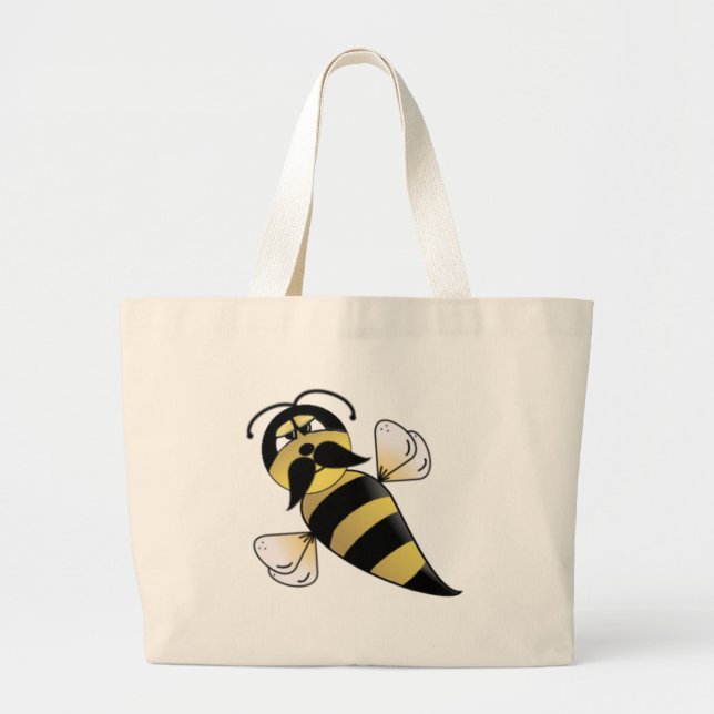 Bolsa Tote Grande Bumble Bee com bigode (Frente)
