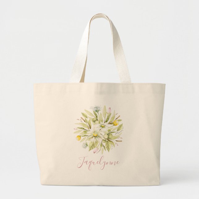 Bolsa Tote Grande Buquê de flor selvagem (Frente)