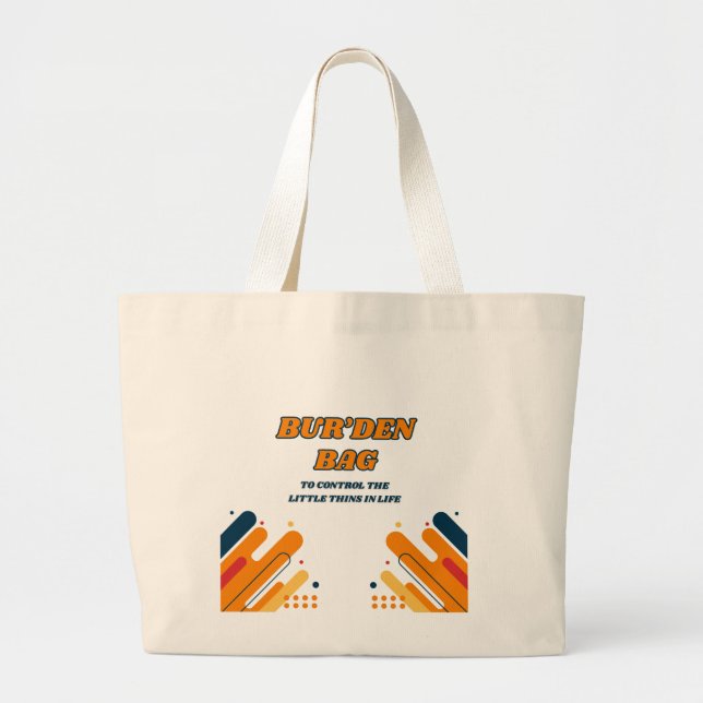 BOLSA TOTE GRANDE BUR'DEN BAG, ORANGE ABSTRACT CANVAS JUMBO TOTE BAG (Frente)