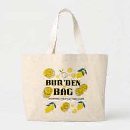 BOLSA TOTE GRANDE BUR'DEN BAG, SLICE OF LEMON CANVAS JUMBO TOTE BAG