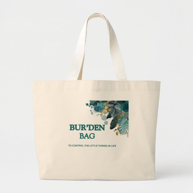 BOLSA TOTE GRANDE BUR'DEN BAG TEAL FLORAL CANVAS NEUTRAL TOTE BAG (Frente)