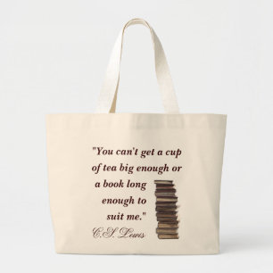 Bolsa Tote Grande C.S. Saco das citações de Lewis