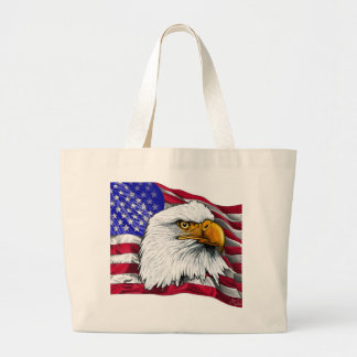 Bolsa Tote Grande Cabeça de Eagle com sacola da bandeira