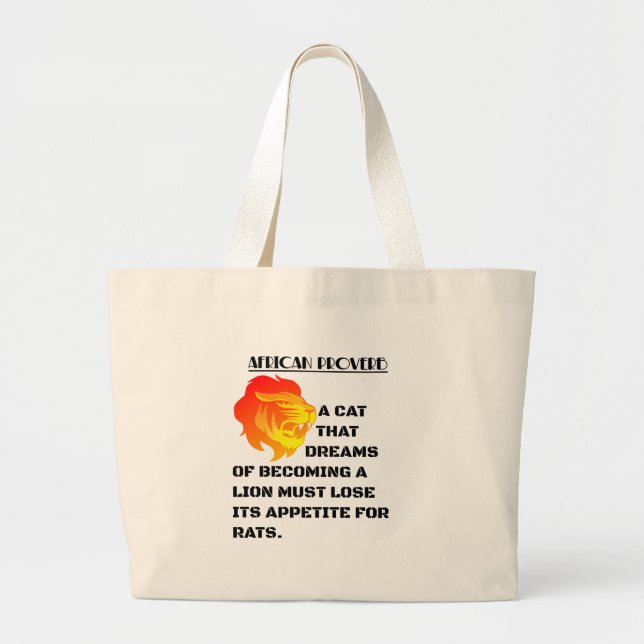 Bolsa Tote Grande Cabeça de Leão Rugindo (Frente)