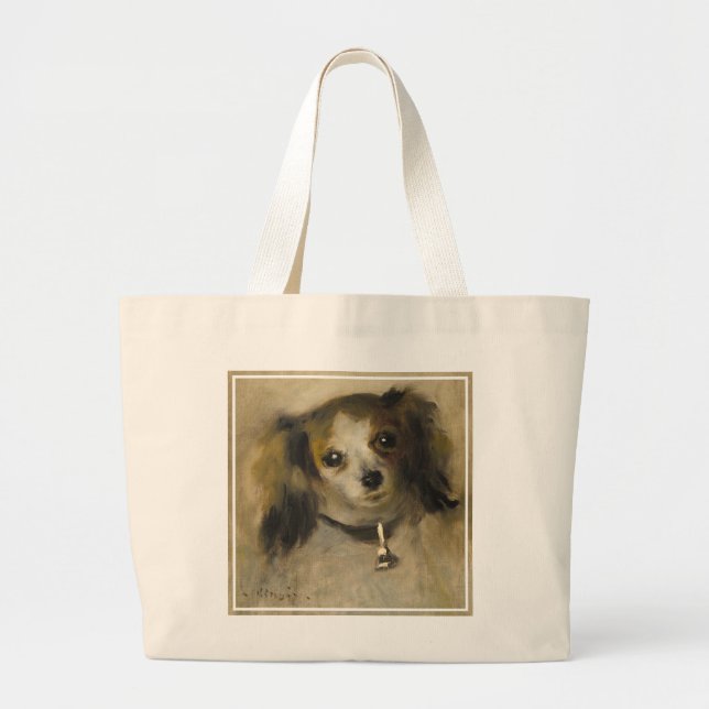 Bolsa Tote Grande Cabeça de um cão, 1870 (óleo em canvas) (Frente)