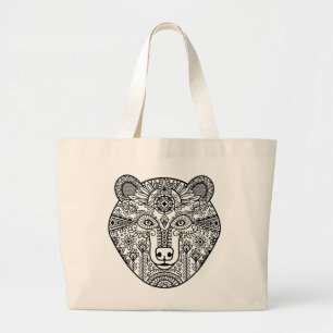 Bolsa Tote Grande Cabeça do urso do estilo