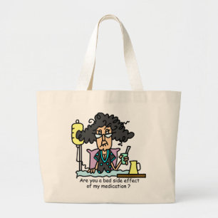 Bolsa Tote Grande Cabelo escuro do efeito secundário da