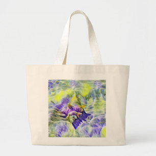 Bolsa Tote Grande Caça-marisco na pintura a aquarela azul-marinho