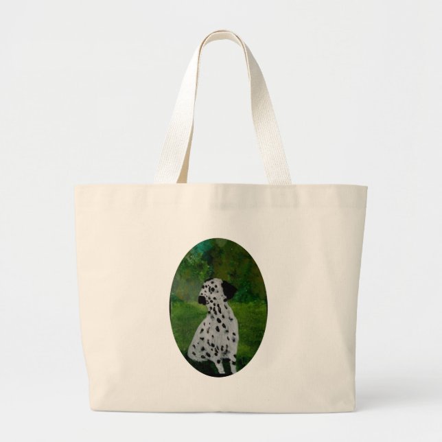 Bolsa Tote Grande Cachorro de Arte Dalmaciana (Frente)