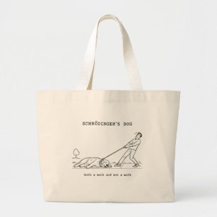 Bolsa Tote Grande Cachorro de Schrödinger Cachorro Engraçado Golden 