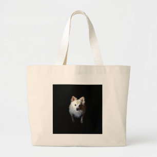 Bolsa Tote Grande Cachorro Pomerano no Escuro
