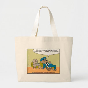 Bolsa Tote Grande Cachorro Postal em Terapia Presentes de Desenho En