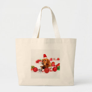 Bolsa Tote Grande Cachorro Retriever Dourado C Com Chapéu Vermelho d
