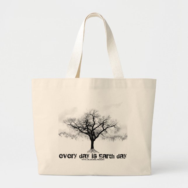 Bolsa Tote Grande Cada dia é Dia da Terra (Frente)