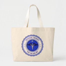 Bolsa Tote Grande Caduco de Terapia Física Azul Personalizado