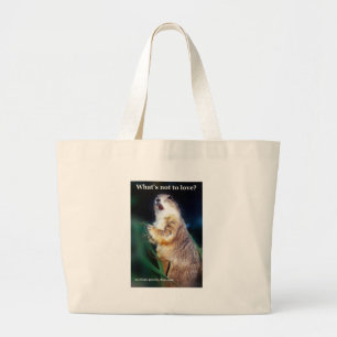 Bolsa Tote Grande Cães de pradaria trapezóides o que não é amar?