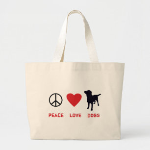 Bolsa Tote Grande Cães do Amor pela Paz