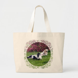 Bolsa Tote Grande Cães pequinêses parti-coloridos